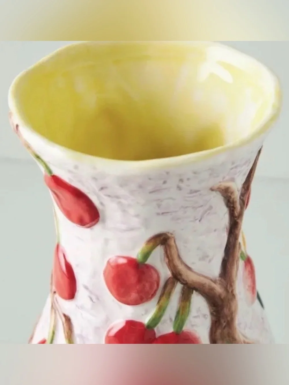 Anthropologie Nathalie Lete Nature Nurture Large Vase🔥Blackbird and cherries